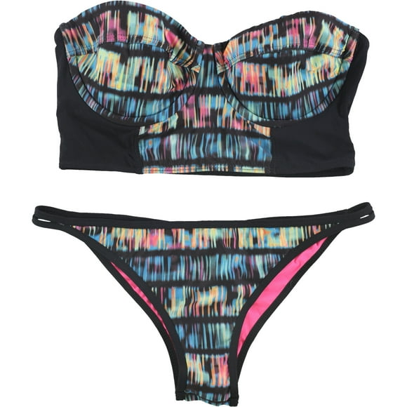 Hurley Bandini Brésilien à Armatures en U pour Femmes, 2 Pcs, Noir, Petit