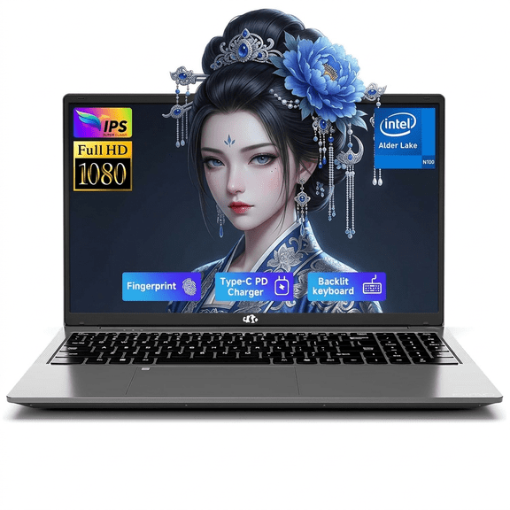 17.3" IPS FHD Laptop Computer - 16GB RAM 1TB SSD Pentium N100 4-Core Processor (Beat i3-1115G4, Up to 3.4GHz) with Intel UHD Graphics-Fingerprint Backlit Keyboard Wi-Fi 6 BT5.2 65W Type-C Gray