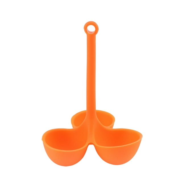 Billuyoard Olla de silicona para huevos, 3 agujeros, de mano, Color sólido, reutilizable, lavable, hogar, cocina, caldera, accesorios de herramientas de Cocina y Comedor Naranja Billuyoard HA079650-03