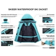 thumbnail image 4 of Skieer Women's Waterproof Ski Jacket Windproof Rain Jacket Winter Warm Hooded Coat Light Blue Small, 4 of 10