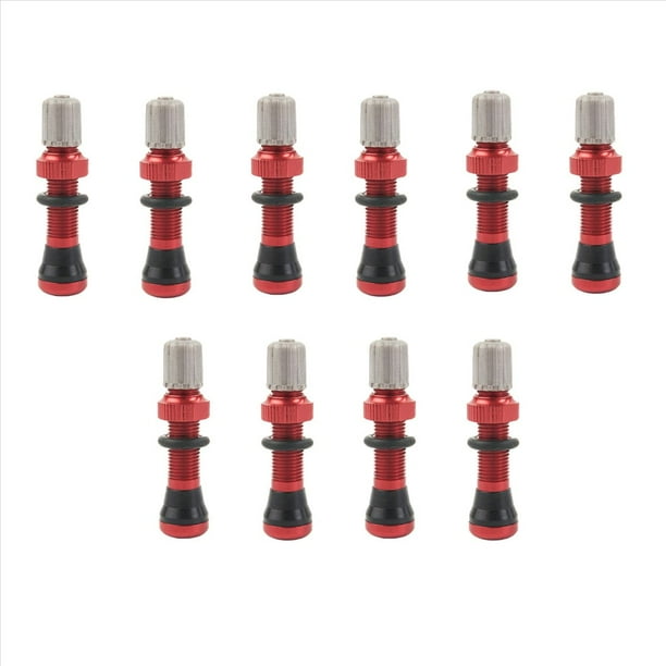5 Par de VáLvulas de Aire Sin CáMara de 40 mm para Bicicleta de Carretera y VáStago de VáLvula Sin CáMara de Base Universal Schrader de 10 mm
