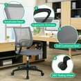 thumbnail image 3 of NiamVelo Desk Chair Mesh Office Chair Mid Back Computer Chair with Lumbar Support & Armrest，Adjustable Rolling Chair for Home /Office/Gaming/ Bedroom /Study, 250LBS, （Grey）, 3 of 7