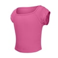 thumbnail image 6 of Landzoo Toddler Kids Boys Girls Shirts Solid Color Short Sleeve Square Collar T-Shirt Summer Loose Fit Girls Tops Size 13-14 Years Pink, 6 of 9