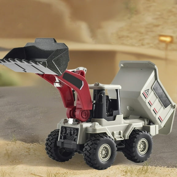 Alloy Engineering Vehicle Toy Set, 1:32 Scale Diecast Metal Construction Trucks for Kids, Pull Back Cars with Dump Truck, Excavator, Bulldozer, Loader, Gift for Boys Ages 3
