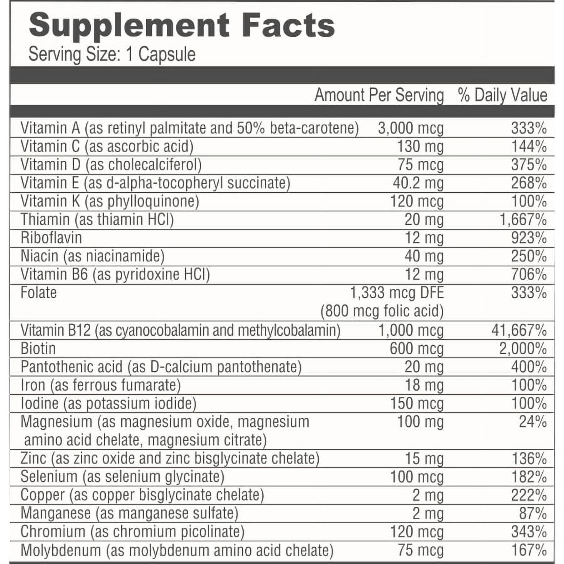 BariatricPal Multivitamin ONE "1 per Day!" Bariatric Multivitamin Capsule with 18mg Iron Size: 6-Month Supply