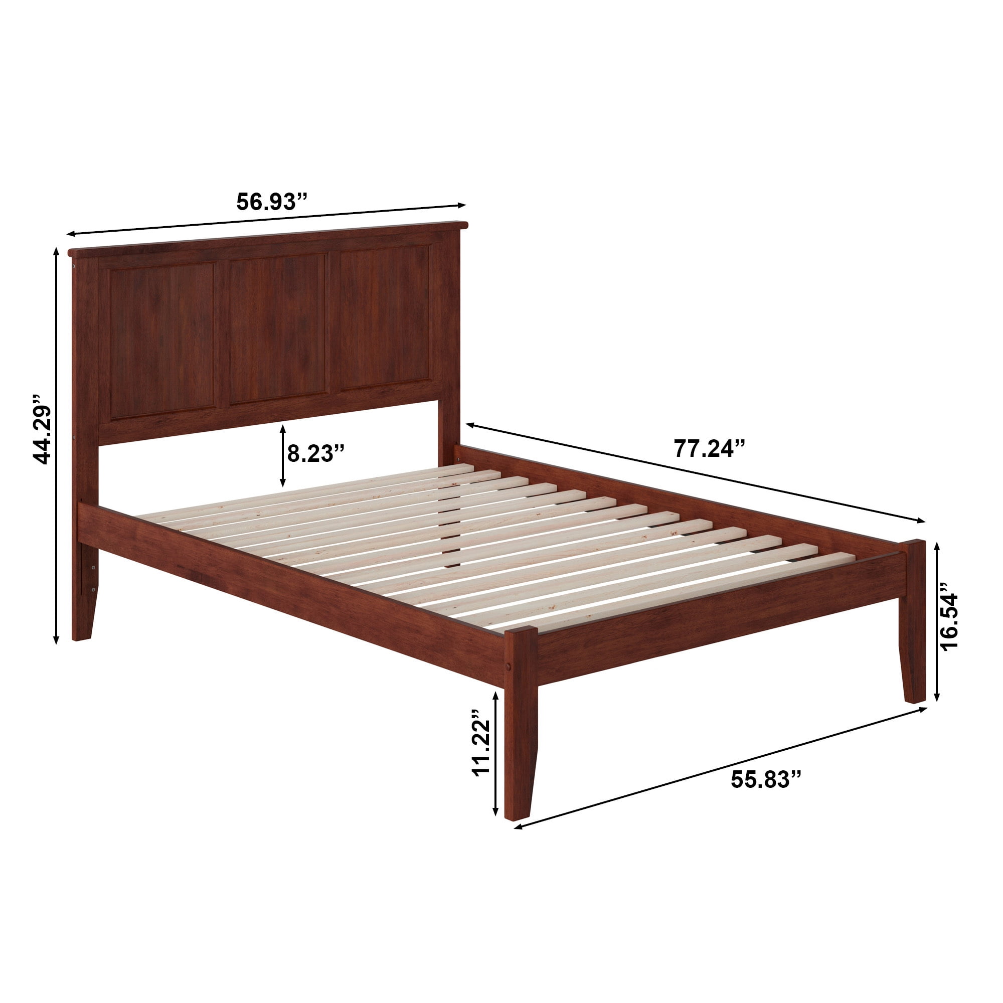AFI Madison Full Solid Wood Platform Bed, Walnut