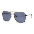 thumbnail image 2 of Mens Luxury Rimless Euro Style Mafia Metal Rim Rectangle Sunglasses Gold - Black, 2 of 4