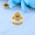 thumbnail image 4 of Vintage Round Alexandrite Engagement Ring Enhancer Ring 14K Yellow Gold Women Moissanite Curved Promise Bridal Stacking Matching Ring Set New Year Gift, 4 of 4