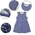thumbnail image 2 of LYMAYTER Kids Girls Cotton Dress Toddler Sleeveless Stripes Dress Summer Baby Crewneck Sundress for 2-8 Years, 2 of 10