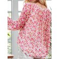 thumbnail image 5 of Weardear Women Casual Boho Blouse V Neck Floral Print Tops Long Sleeve Loose Fit Shirts, 5 of 7