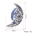 thumbnail image 3 of 1 Pce Broche en Forme de Lune Vintage Élégante en Alliage avec Strass Incrustée Épingle à Revers pour Femmes Dames Filles, 3 of 8