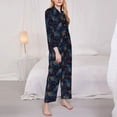 thumbnail image 3 of Honeii Peacock Feathers print Women's Pajama Sets Long Sleeve Button Down Sleepwear Nightwear Soft Pjs Lounge Sets-XX-Large, 3 of 7