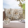 thumbnail image 6 of Pack of 2 Outdoor Pillow Covers, Colored Flower and Plant Envelope Postmark Linen Pattern Waterproof Square Throw Pillowcase Cushion Decorative Pillow Covers for Couch Patio Tent, 24x24 in, 6 of 6