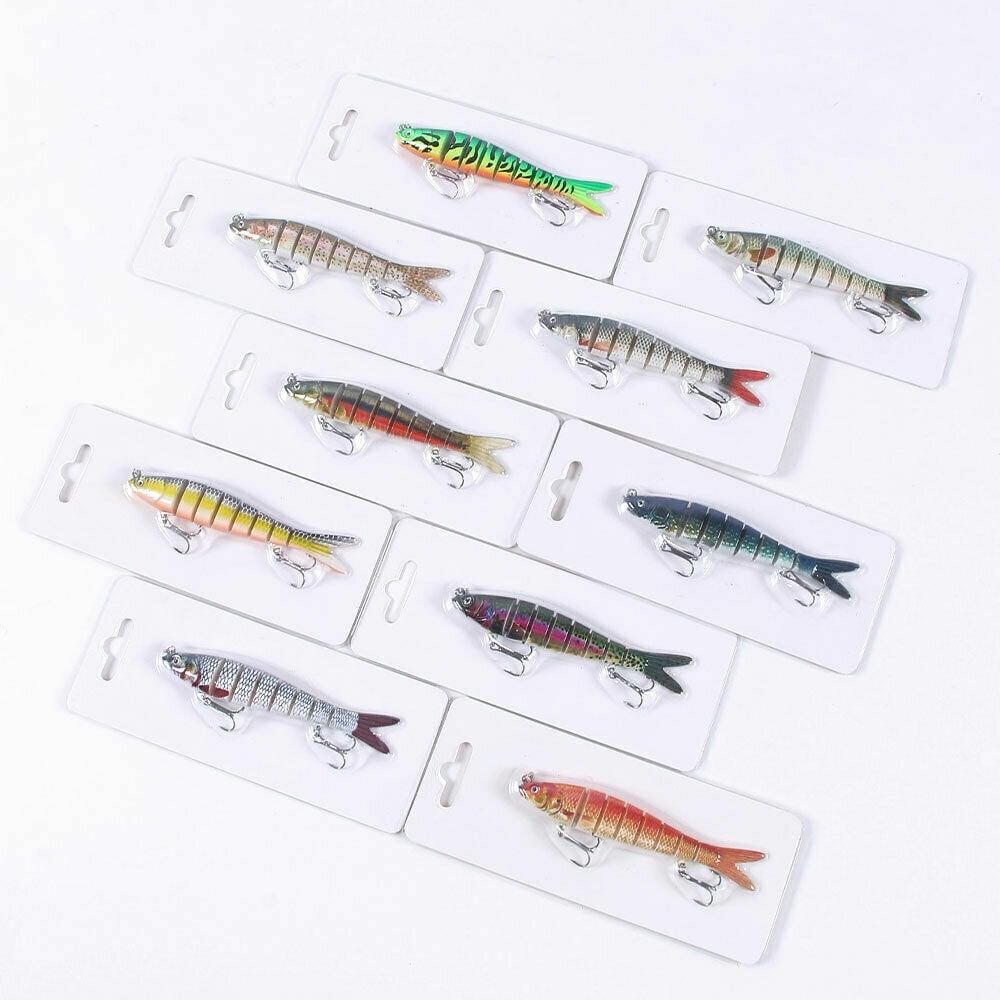 10PCS Lot Multi Jointed Bait 8-Segment Fishing Lures Swimbait Bionic Wobbler USA