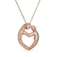 thumbnail image 2 of Bling Jewelry Womens Mother &  Heart Pendant Necklace Rose Gold Plated .925 Sterling Silver, 2 of 4