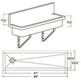 thumbnail image 2 of Noah's Collection Wall Mount Brushed Stainless Steel 44 in. 0-Hole Single Bowl Kitchen Sink, 2 of 2