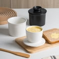 thumbnail image 4 of BeesClover Butter Crock, Butter Container with Scraper, Lid, Smooth Edges, Bottom Anti Slip, Ceramic French Butter Dish Festival Gift for Family, Friends, Holiday, Birthday, 4 of 8