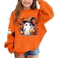 thumbnail image 6 of WAVSUF Kids Girls Halloween Sweatshirt, Loose Fit Long Sleeve Round Neck Festive Fall Casual Pullover Orange 7-8, 6 of 8