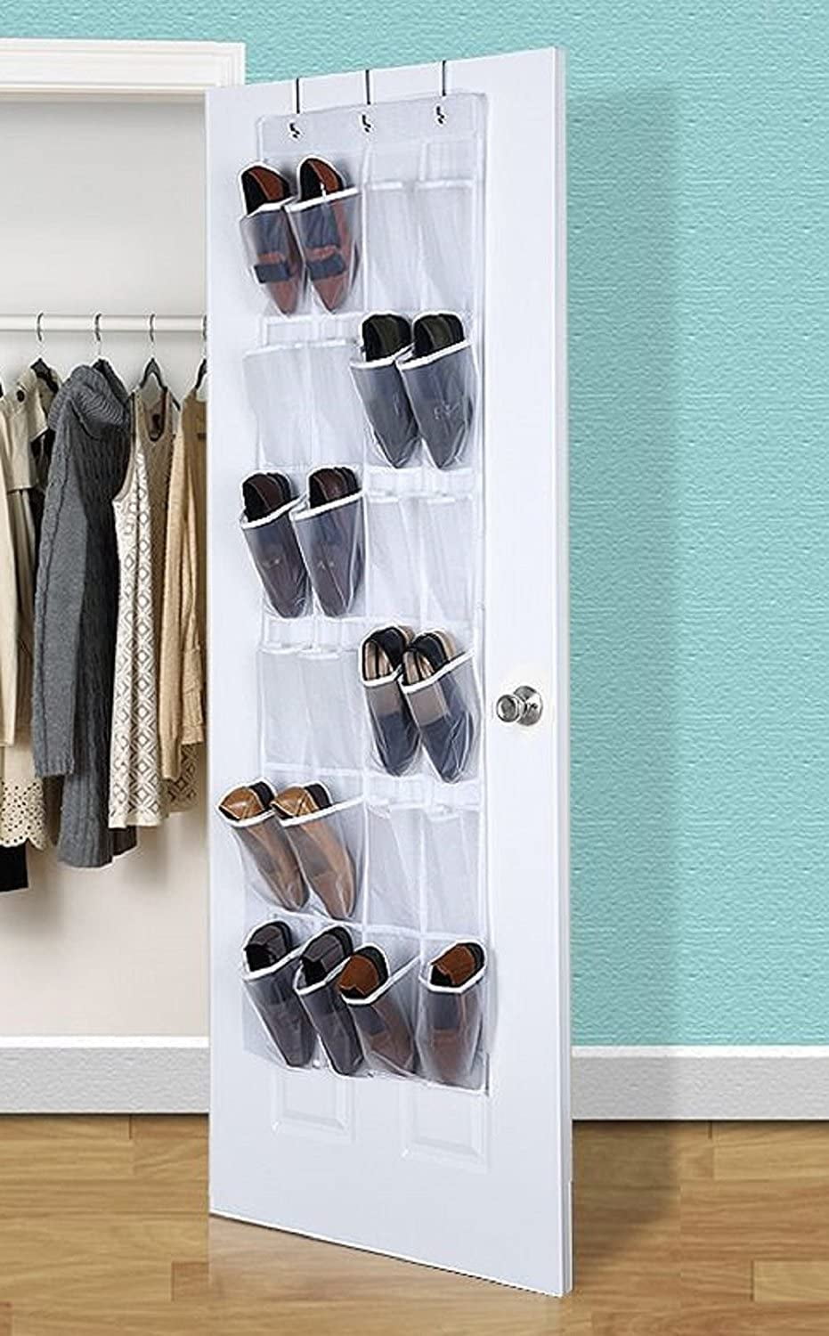 Over The Door Shoe Organizer 24 Pocket Closet Storage