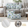 thumbnail image 6 of Summer Hydrangeas Outdoor Waterproof Pillow Covers, White Blue Flowers Pastoral Leaves Decorative Square Throw Pillowcase Sofa Cushion Sham for Patio/Couch/Chair, 18"x18" 2 Pack, 6 of 8