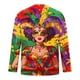 thumbnail image 5 of Ceisia Men's All-Over Mardi Gras Print T-Shirt | Slim Long-Sleeve Crewneck Winter Festive Top Gift, 5 of 5