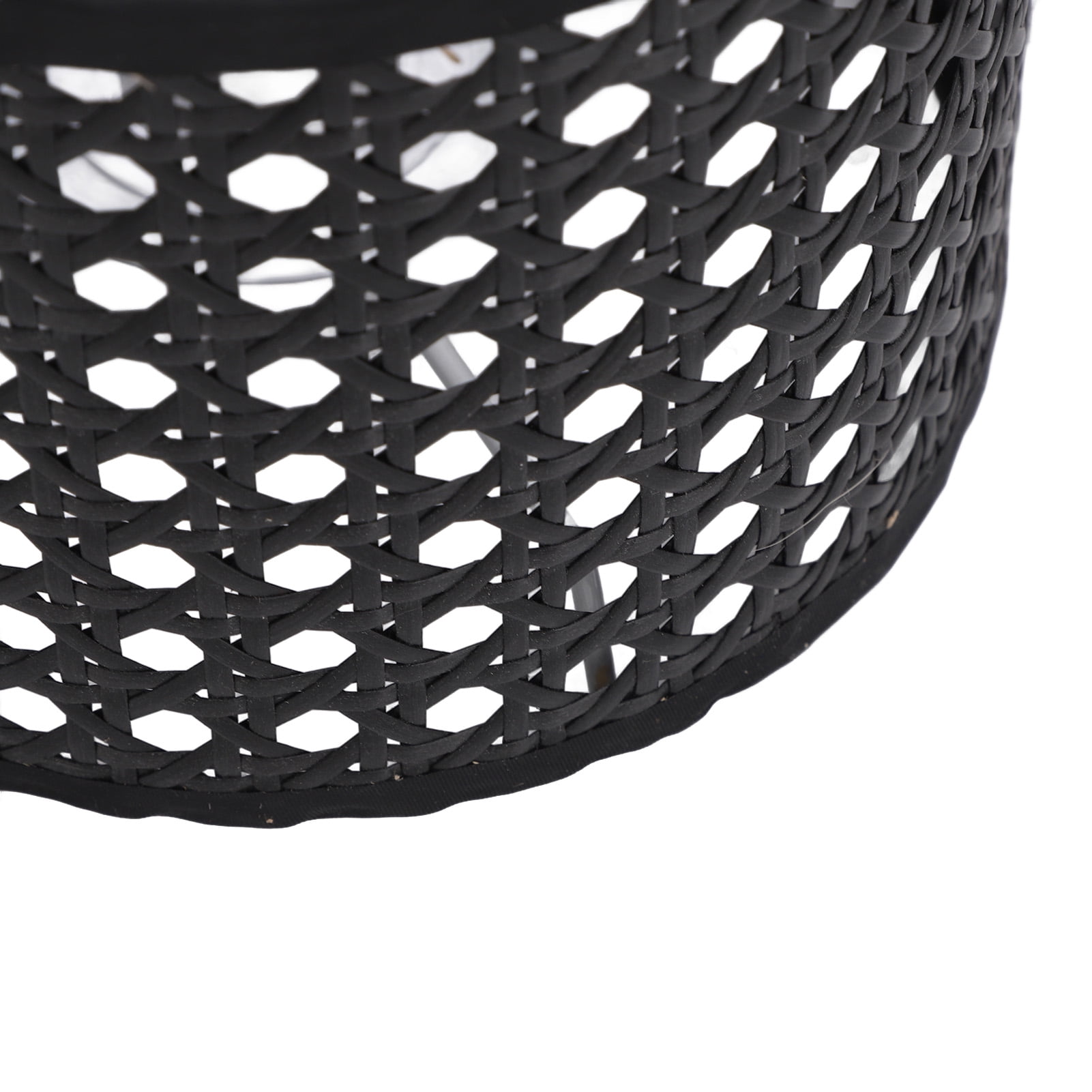 Riousery PE Lamp Shade Hollow Carved Woven Rattan Style Replacement Lampshade E27 E14 Compatible for Table Floor Pendant Lights Farmhouse Rustic Home Decor 6.3 Inches / 16 cm Diameter Brown