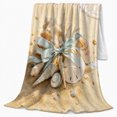 thumbnail image 2 of Calm Seashell Collection Beach Coastal Art, Cozy Friendship Quote Scene, Warm Flannel Blanket for Living Room and Reading Nook, Art Lovers Friendship Gift, Artistic Home Decor, 2 of 9