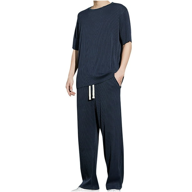 Conjuntos Cortos para Hombres sin Mangas Seco Rápido Y Pantalones Cortos Divididos Dos Piezas, Deportes de Ocio Dos Piezas Pantalones Conjunto