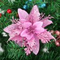 thumbnail image 1 of Adornos navideños, corona de ratán con flores doradas y rosas, flores decorativas, decoración de flores navideñas, suministros para árboles de Navidad DIY, 1 of 6