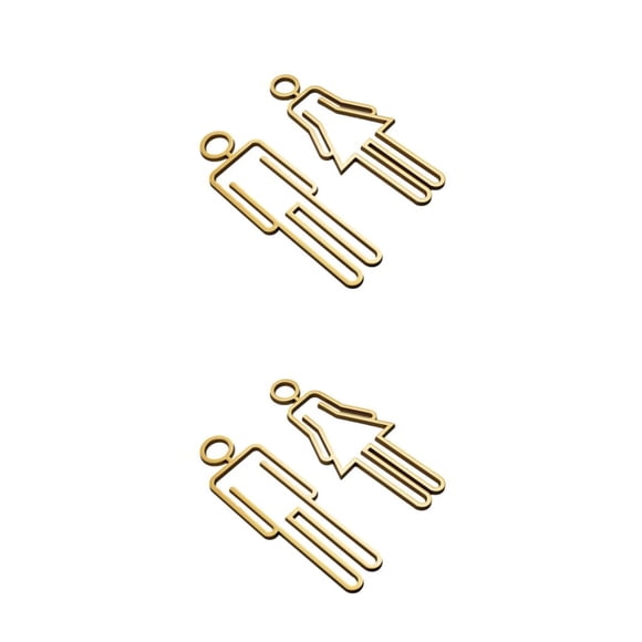 Matsuzay Señal de baño fácil de usar para puerta de baño acrílica, señal de puerta de inodoro ABS visible segura y duradera, símbolo Un oro 2Conjunto