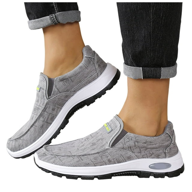Mocassins Rétro en Denim pour Hommes, Orthopédiques, à Enfiler, Chaussures de Marche, Automne, Décontractés, en Toile, à Tige Basse, Espadrilles Mode
