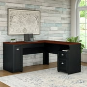 Bush Furniture Fairview L Shaped Desk in Antique Black (Component Kit Piece)
