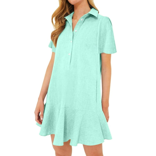 SHIXIAOO Robe à Manches Courtes à Ourlet Volanté pour Femmes, Robe Midi d'Été Décontractée et Fluide avec Style, Robe Maxi à Bretelles Spaghetti, Grande Taille, Robe Portefeuille Léopard