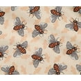 thumbnail image 5 of oneOone Cotton Flex Tan Fabric Floral & Bee Craft Projects Decor Fabric Printed By The Yard 40 Inch Wide, 5 of 5