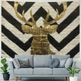 thumbnail image 4 of Orinice Deer Chevron Art Deco Tapestry Wall Hanging Unique Style Graphic Tapestries Home Wall Decor for Living Room Bedroom Apartment Farmhouse Dorm 60x50inch, 4 of 6