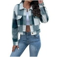 thumbnail image 2 of Wancir Womens Fall Outfits Fashion Clothes Shackets Flannel Plaid Button Down Long Sleeve Shirts Jackets 2024, 2 of 3