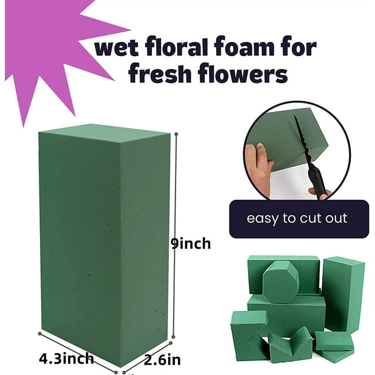 Wet Florist Foam Artificial Flowers 6PCS Floral Foam Brick Flower Packing  Mud Wedding Flower Holder Florist