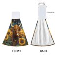 thumbnail image 3 of Haosy 2 Pack Kitchen Wash Cloths with Hanging Loops Absorbent Absorbent Quick Drying Hand Towels, Highland Cow in Sunflowers Field, 3 of 7