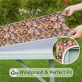 thumbnail image 6 of Multicolor Christmas Icon Pattern Square Fitted Tablecloth with Elastic Edge,Square Table Cover,Washable Elastic Table Cover for Home Kitchen Party Decor 34"x34", 6 of 6