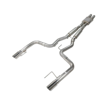 Pypes Performance Exhaust SFM83MH Cat Back Exhaust System; 3 in. Diameter; Split Rear Dual Exit; 4 in. Polished Tips; Hardware Included; H-Box Muffler; Natural 409 Stainless