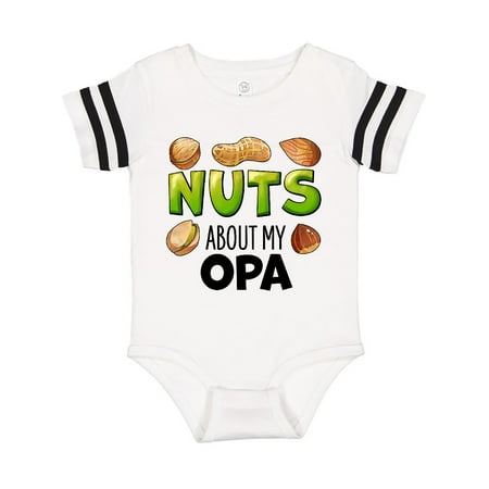 

Inktastic Nuts About My Opa Peanut Almond Pistachio Gift Baby Boy or Baby Girl Bodysuit
