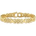 thumbnail image 3 of Avariah Diamonds 14K Yellow Gold Polished X and O Fancy Link 7.5in Bracelet - 7.5", 3 of 7