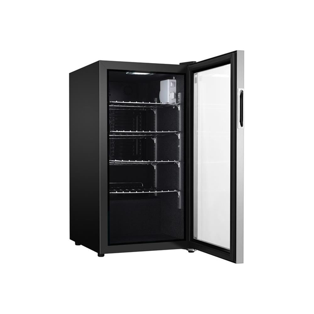 Pemberly Row Can/Beverage Refrigerator in Stainless Steel Silver