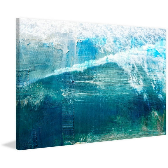 "White Splashing Surf" Painting Print on Wrapped Canvas