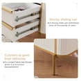 thumbnail image 6 of OKD Faux Marble Tabletop Nightstand with Charging Station, Modern Luxury Wood Side Table with 2 Drawers & Gold Metal Decor for Living Room Bedroom, White, 6 of 6
