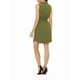 thumbnail image 3 of Vestido de camisa de mezclilla sin mangas con cuello y botones para mujer, con cinturón en la cintura, color verde militar, talla XL, 3 of 6