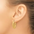 thumbnail image 3 of Primal Gold 14 Karat Yellow Gold, Satin and Diamond-cut Hoop Earrings, 3 of 4