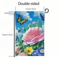 thumbnail image 3 of PHYHOO  Hello Spring Summer Garden Flag Double Sided Vertical, Burlap Small Butterfly Rose Floral Welcome Garden Yard House Flags Outside Outdoor House Spring Decoration White, 3 of 6