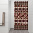 thumbnail image 3 of Small Stall Narrow Shower Curtain 36"W x 72"L – Tropical Bohemian Leaves, Mid-Century Abstract Boho Botanical Bathroom Decor, Vintage Floral Palm Leaf Pattern, Rustic Tribal Folk Style, 3 of 5