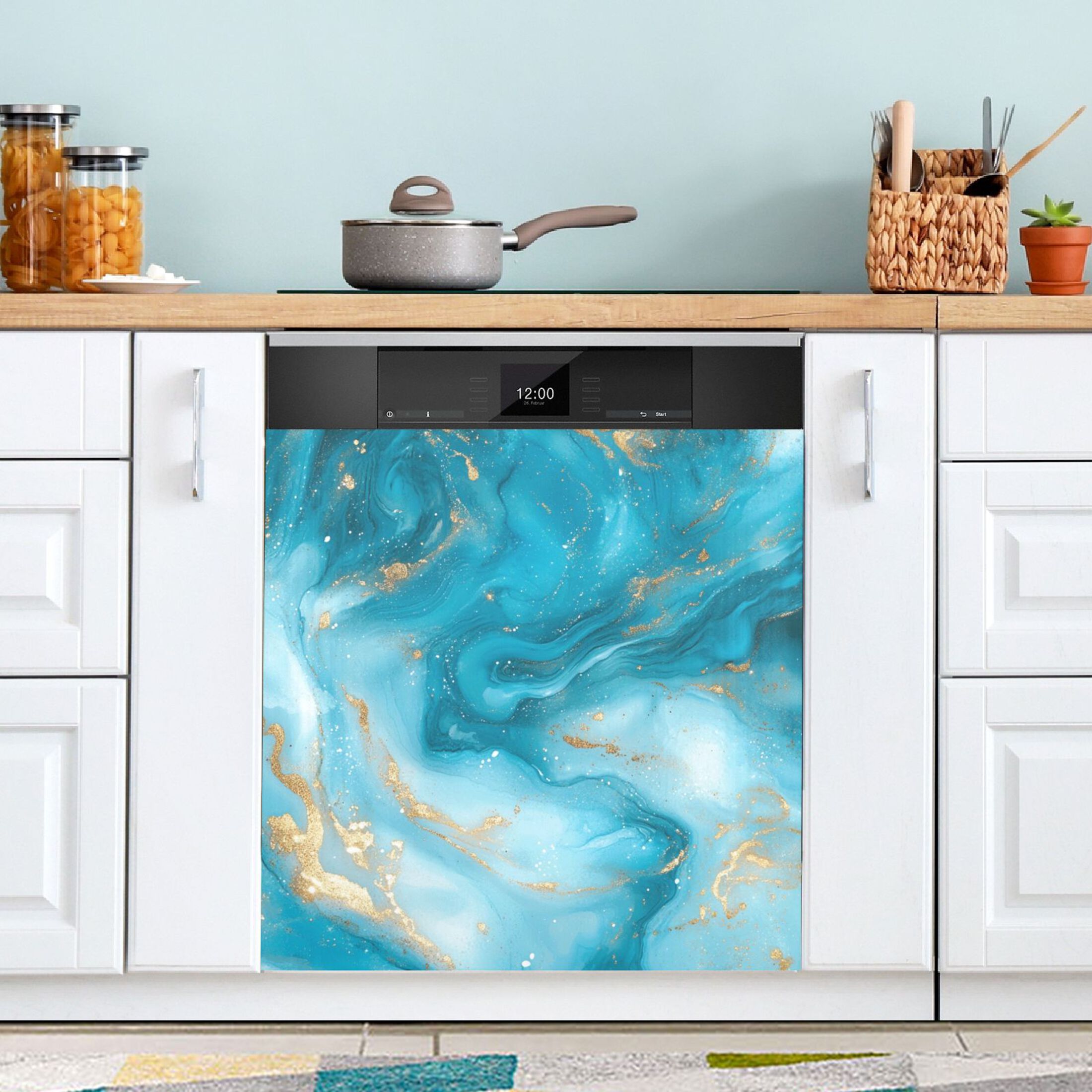 Dishwasher Magnetic Sticker 23x26 Inch Refrigerator Magnetic Sticker Washing Machine Magnetic Sticker Kitchen Panel Magnetic Sticker Home Decor Pretty Marble Pattern
